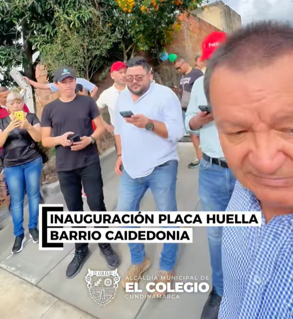 Inauguración Placa Huellas Mesitas de El Colegio, José Mendoza Cheché. Gerente Empucol ESP